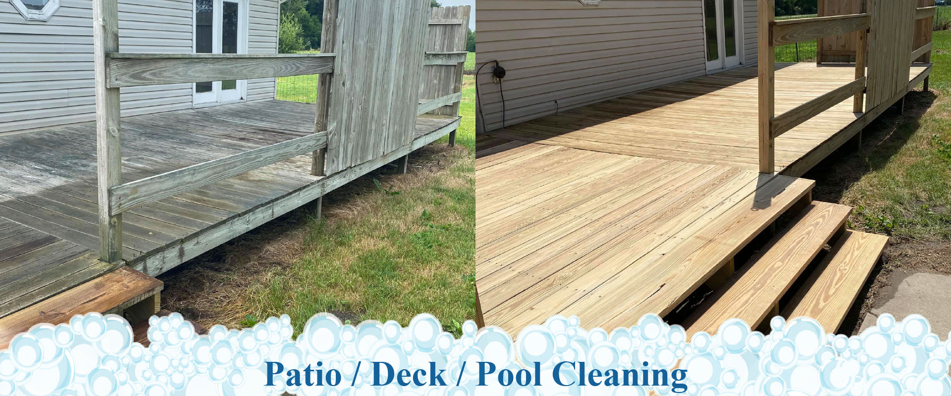 pool deck and patio wood pressure washing cleaning